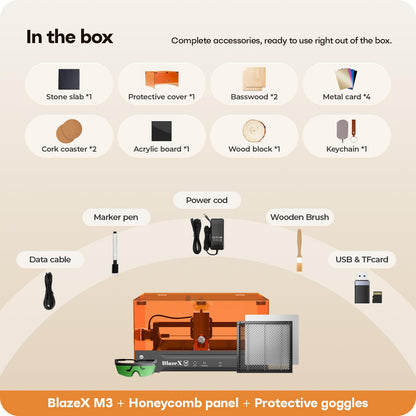 BlazeX M3 10W Beginner-Friendly Precision Laser Engraver with Enclosure