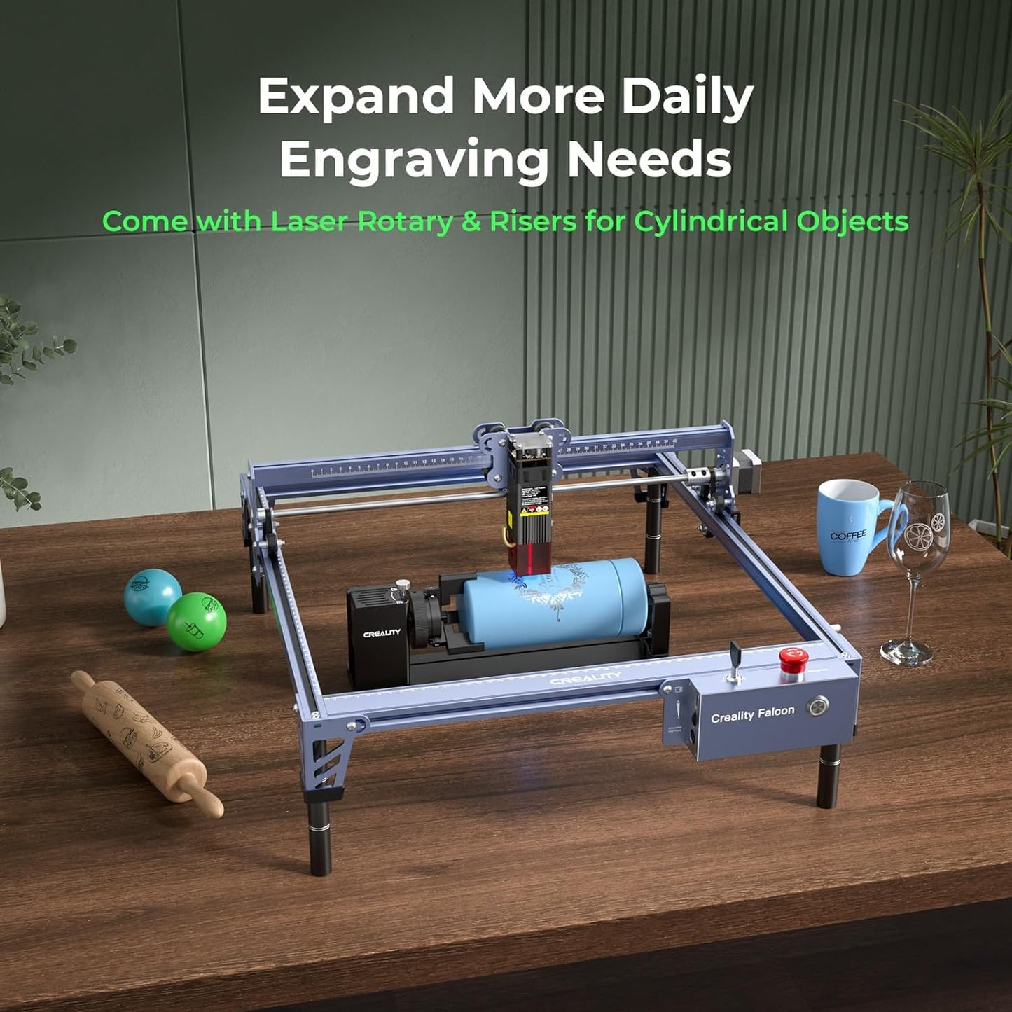 CREALITY FALCON 10W Laser Engraver with Air Assist & Rotary Roller