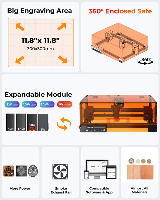 Woxcker L2 MAX 20W High-Precision Laser Cutter & Engraver Machine