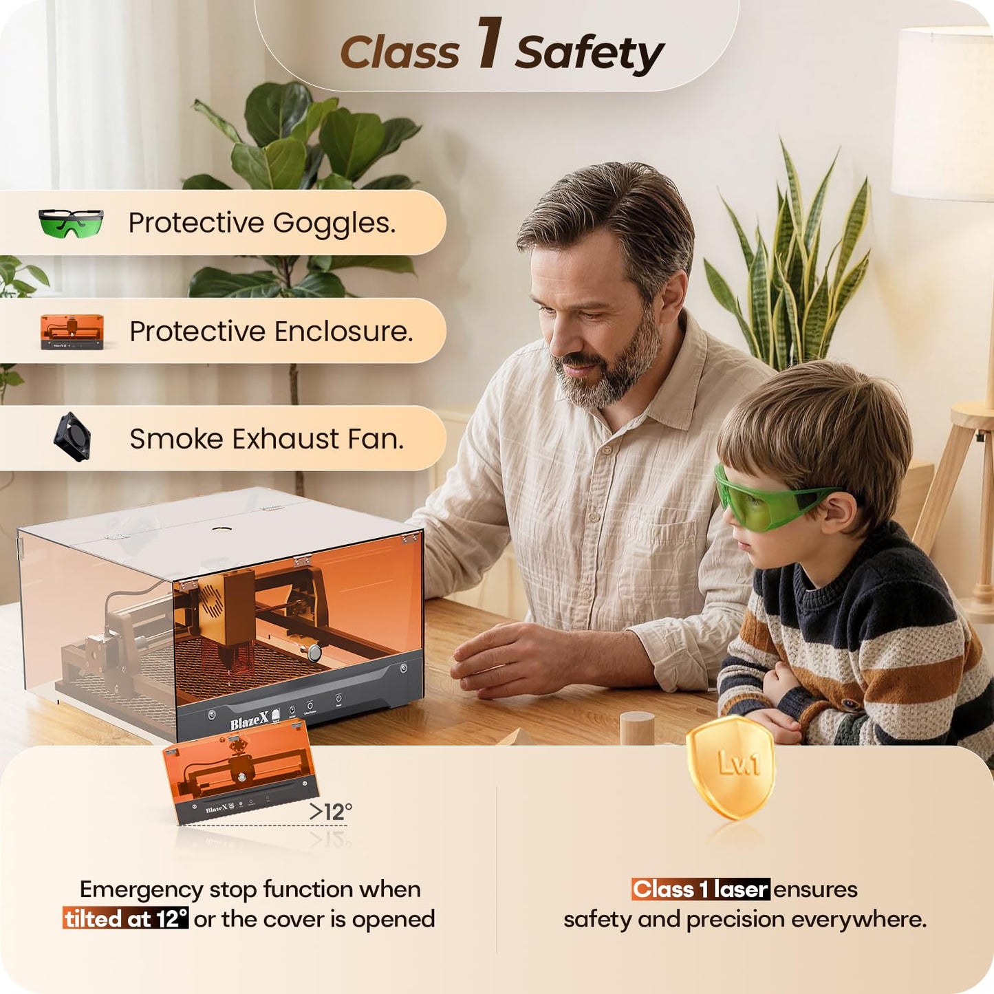 BlazeX M3 10W Beginner-Friendly Precision Laser Engraver with Enclosure