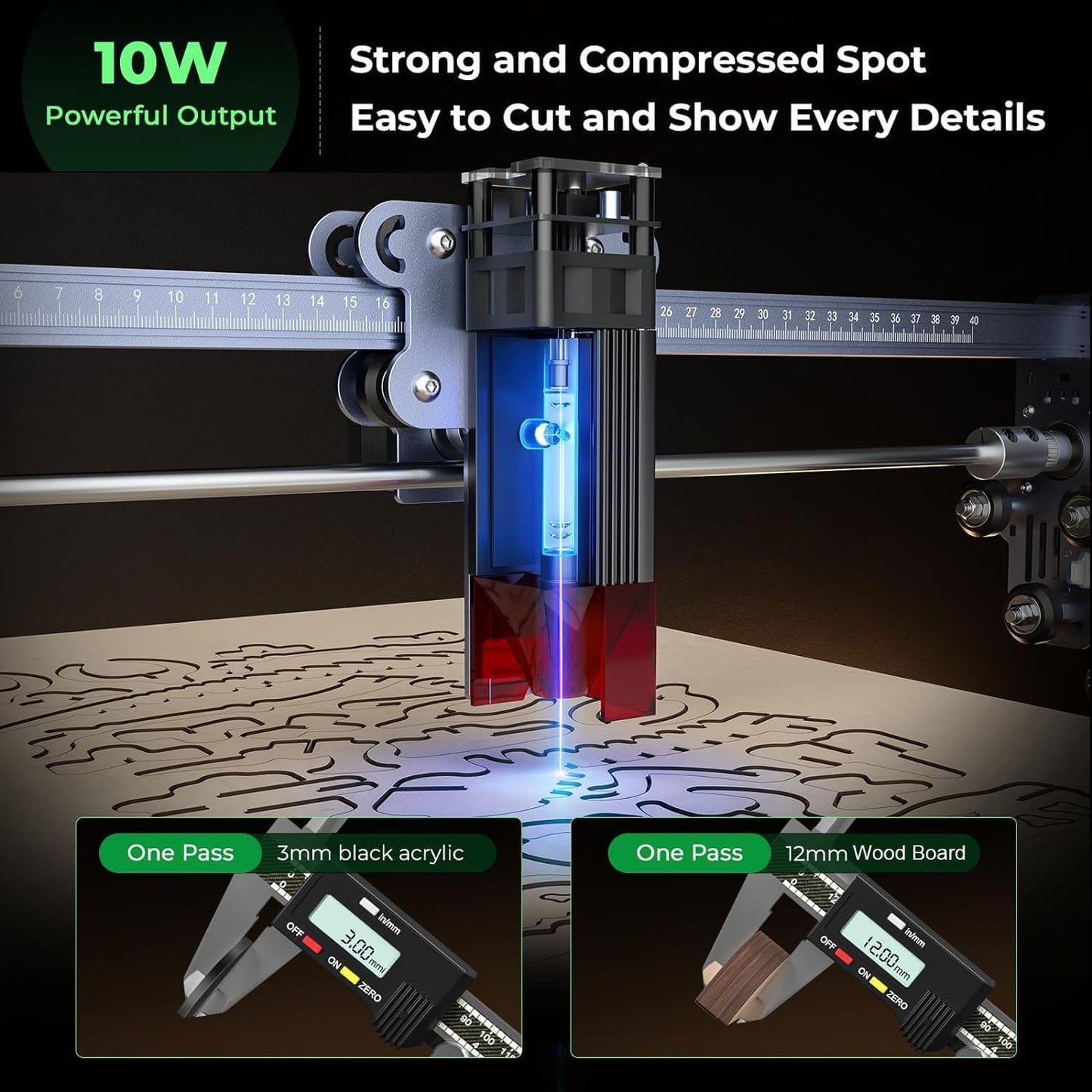 CREALITY FALCON 10W Laser Engraver with Air Assist & Rotary Roller