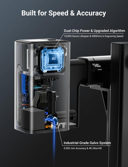 Sielux SL2 Ultra-Portable Handheld Laser Engraver with Roller Attachment