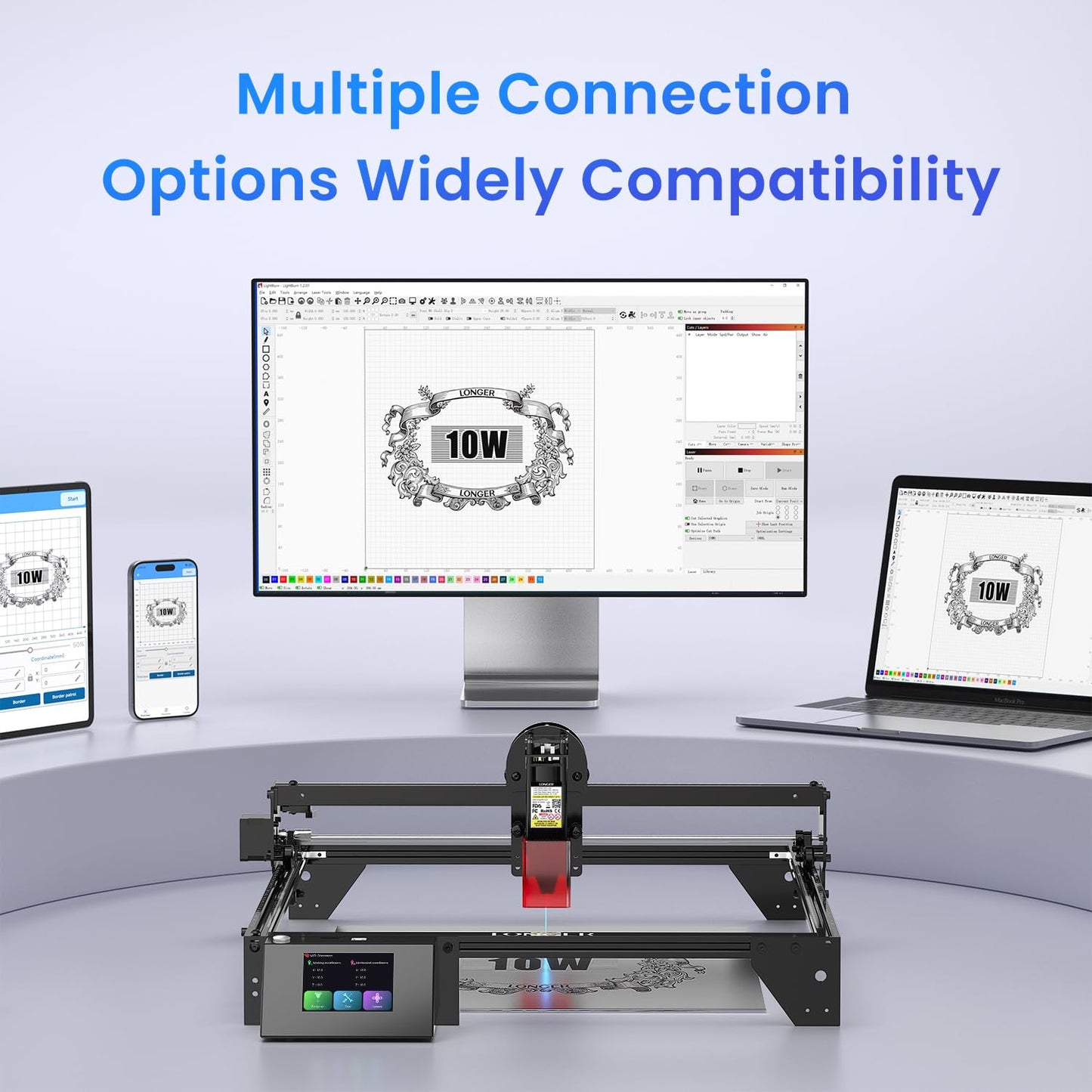 LONGER Ray5 10W Laser Engraver with Touchscreen & Offline Operation