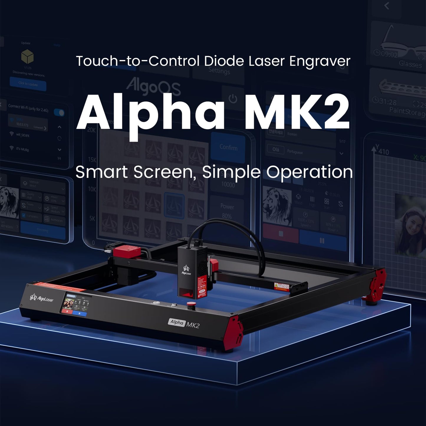 AlgoLaser 20W Smart Laser Cutter & Engraver with Air Assist System