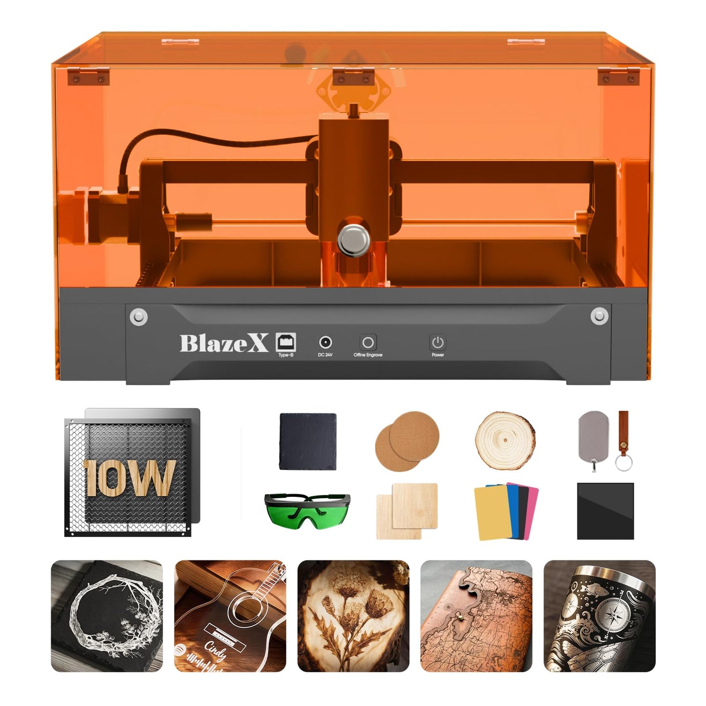 BlazeX M3 10W Beginner-Friendly Precision Laser Engraver with Enclosure