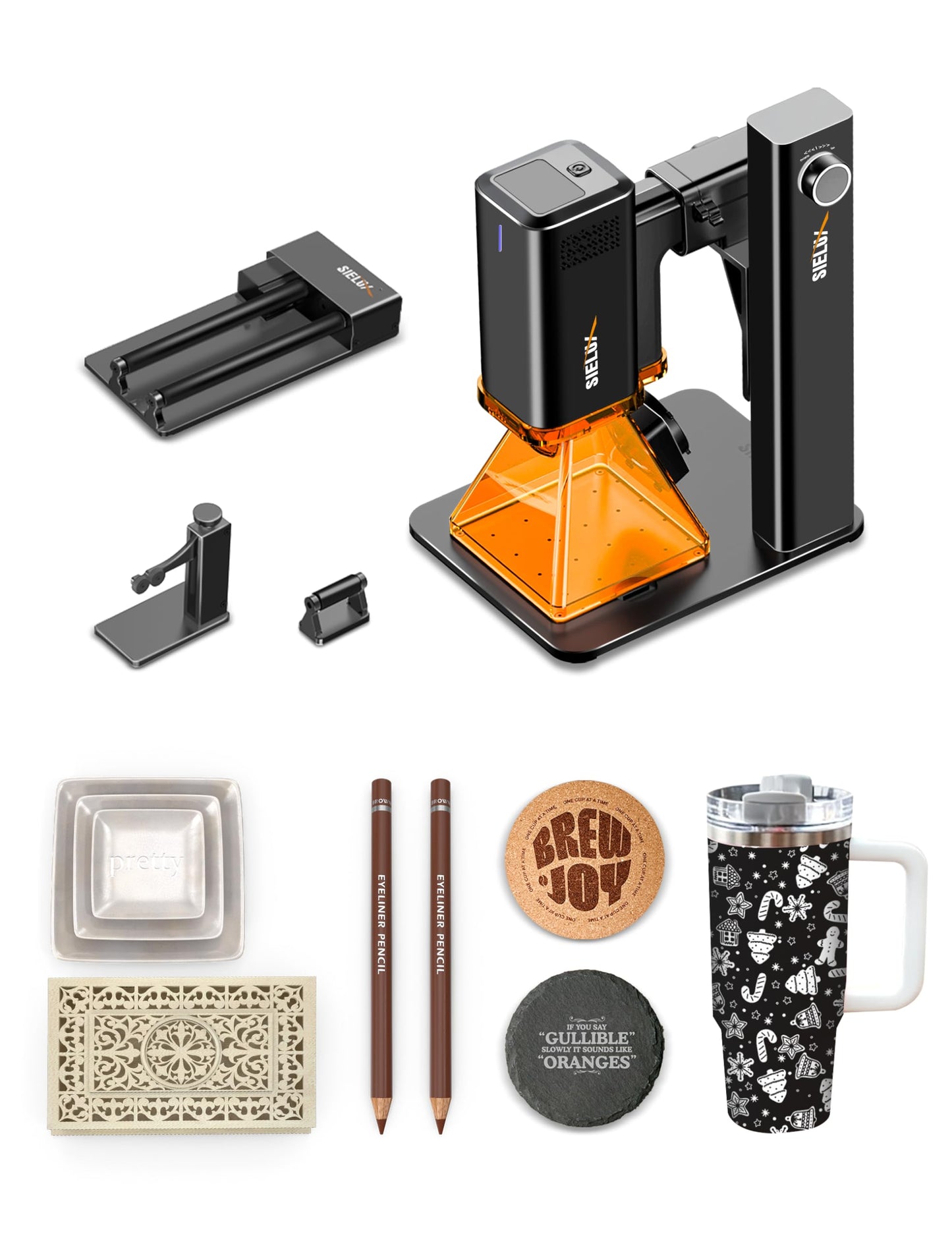Sielux SL2 Ultra-Portable Handheld Laser Engraver with Roller Attachment