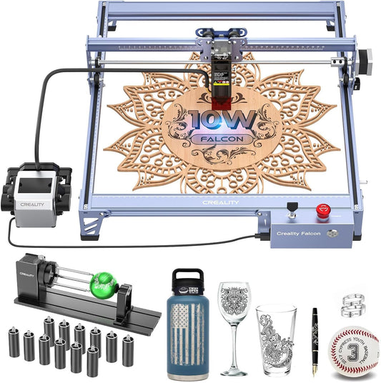 CREALITY FALCON 10W Laser Engraver with Air Assist & Rotary Roller